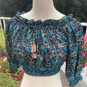 Bohemian Paisley Blue Blouse